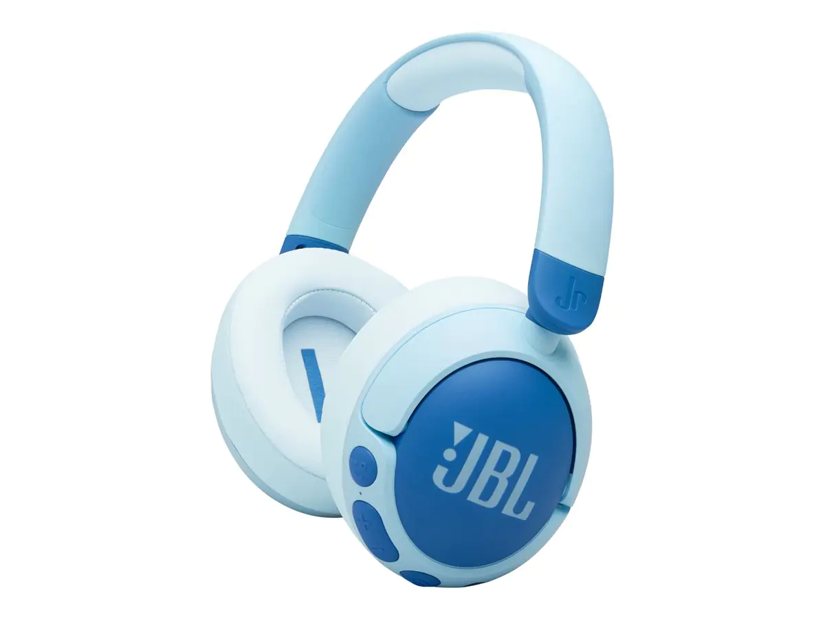 JBL Junior 470NC - Kopfhörer mit Mikrofon - ohrumschließend - Bluetooth - kabellos, kabelgebunden - aktive Rauschunterdrückung - 3,5 mm Stecker - Blau