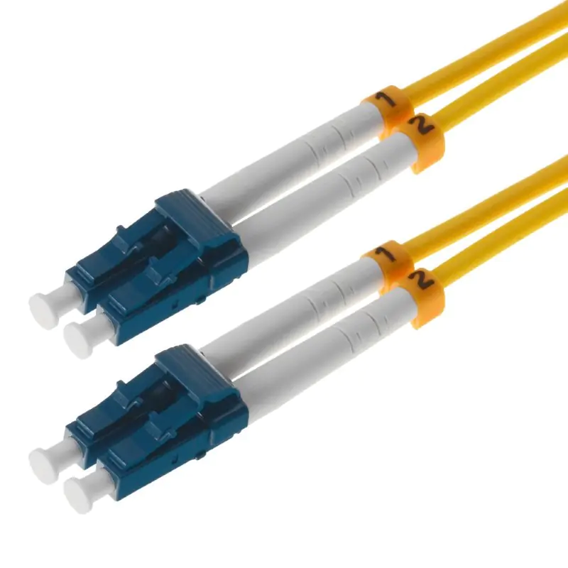 Helos - Patch-Kabel - LC Single-Modus (M) bis LC Single-Modus (M) - 5 m - Glasfaser - Duplex - 9/125 Mikrometer - OS2 - Gelb