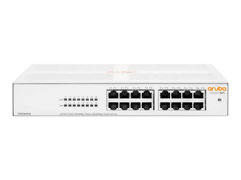 HPE Aruba Instant On 1430 16G Switch - Switch - unmanaged - 16 x 10/100/1000 - Desktop, an Rack montierbar, wandmontierbar - BTO