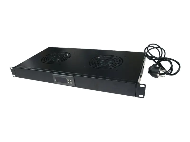 LogiLink Rack-Lüftereinsatz - mit 2 Ventilatoren, Thermostat - Wechselstrom 220/240 V - 1U - 48.3 cm (19") FAU02FB