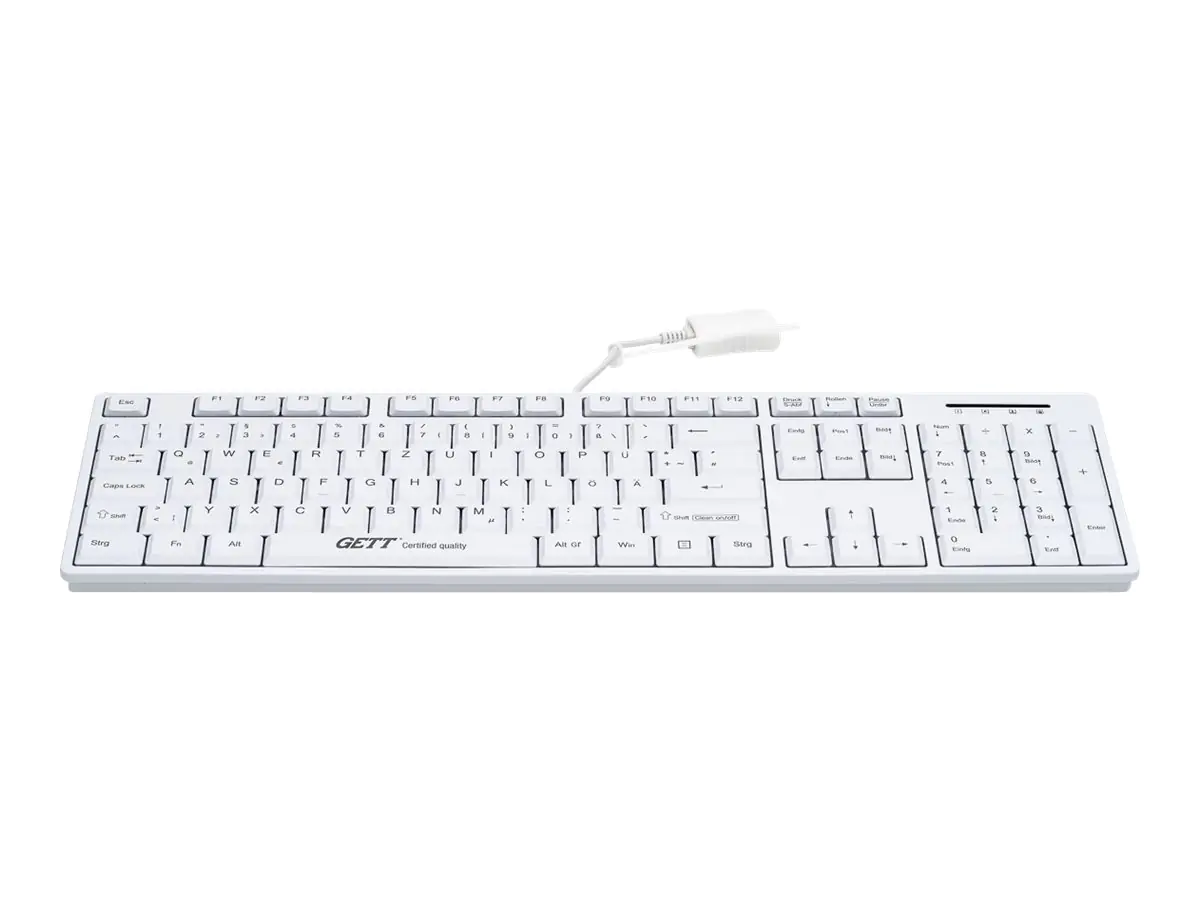 CleanType Easy Basic TKL-105-GCQ-IP68-KGEH-WHITE-USB-CH - Tastatur - waschbar - USB - Schweiz - weiß