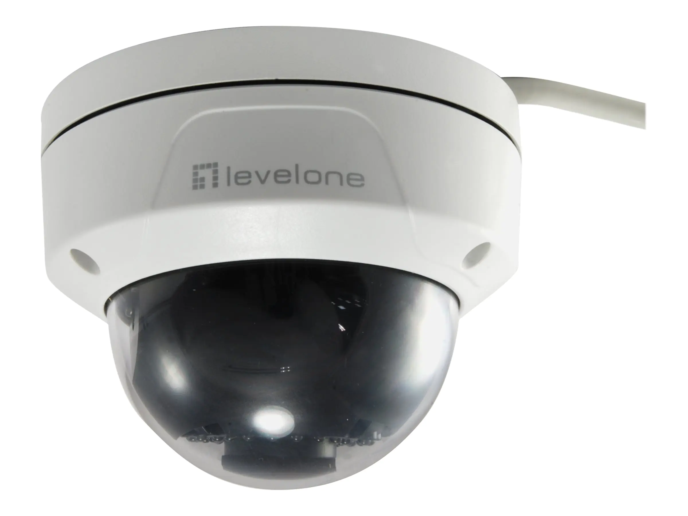 LevelOne FCS-3087 - Netzwerk-Überwachungskamera - Kuppel - Außenbereich - Vandalismussicher / Wetterbeständig - Farbe (Tag&Nacht) - 5 MP - 2560 x 1920 - feste Brennweite - Audio - LAN 10/100 - MJPEG, H.264 - Gleichstrom 12 V / PoE