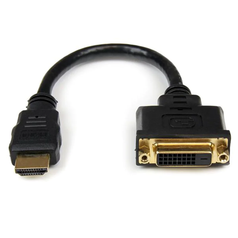 StarTech HDMI auf DVI Adapter 20cm - DVI-D (25 pin) (Buchse) zu HDMI (19 pin) (Stecker) - Monitor Dongle Adapterkabel - Videoadapter - HDMI männlich zu DVI-D weiblich - 20.32 cm - abgeschirmt - Schwarz - für P/N: BNDDKT30CAHV, CDP2DVIMM2MB, DKT30CSDHPD, D