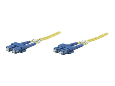 Intellinet Fibre Optic Patch Cable, OS2, SC/SC, 3m, Yellow, Duplex, Single-Mode, 9/125 Âµm, LSZH, Fiber, Lifetime Warranty, Polybag - Patch-Kabel - SC Single-Modus (M) bis SC Single-Modus (M) - 3 m - Glasfaser - Duplex - 9/125 Mikrometer - OS2 - halogenfr
