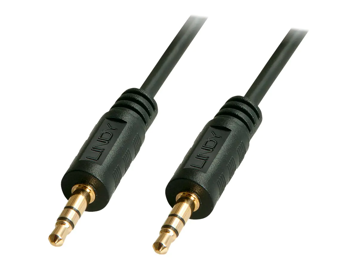 Lindy Premium - Audiokabel - Stereo Mini-Klinkenstecker (M) bis Stereo Mini-Klinkenstecker (M) - 2 m - abgeschirmt - Schwarz - geformt