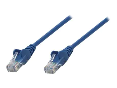 Intellinet Network Patch Cable, Cat6A, 0.25m, Blue, Copper, S/FTP, LSOH / LSZH, PVC, RJ45, Gold Plated Contacts, Snagless, Booted, Polybag - Patch-Kabel - RJ-45 (M) bis RJ-45 (M) - 25 cm - SFTP - CAT 6a - geformt, ohne Haken - Blau