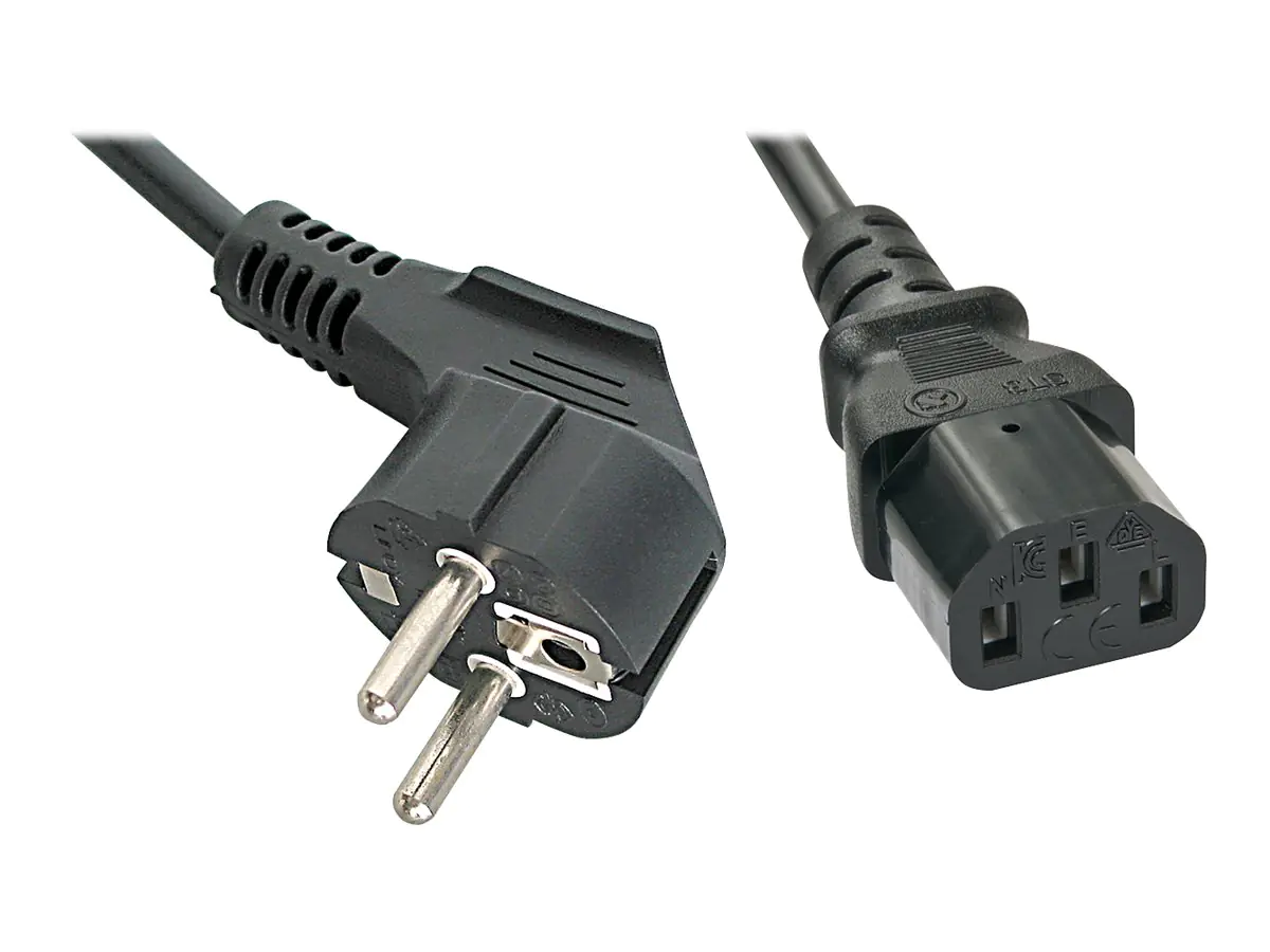 Lindy - Stromkabel - CEE 7/7 bis IEC 60320 C13 - 2 m - geformt - Schwarz