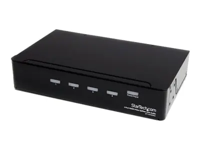 StarTech 4 Port High-Speed-HDMI Video Splitter und Signalverstärker - 3 x HDMI Stecker - 1920x1200 1080p - Video-Verteiler - 4 x HDMI + 4 x Audio - Desktop - für P/N: SVA12M2NEUA, SVA12M5NA