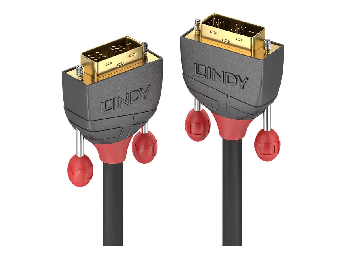 Lindy Anthra Line - DVI-Kabel - Single Link - DVI-D (M) zu DVI-D (M) - 25 m - rund, Daumenschrauben, 1080p-Unterstützung - Schwarz