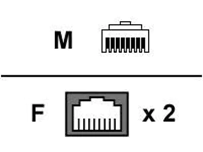 Telegärtner - Token Ring-Splitter - RJ-45 (W) zu RJ-45 (M) - abgeschirmt - Hellgrau