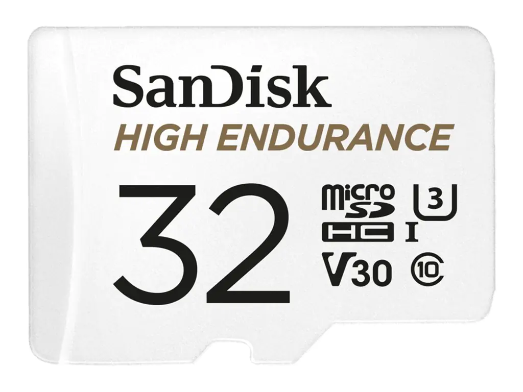 SanDisk High Endurance - Flash-Speicherkarte (microSDHC/SD-Adapter inbegriffen) - 32 GB - Video Class V30 / UHS-I U3 / Class10 - microSDHC UHS-I