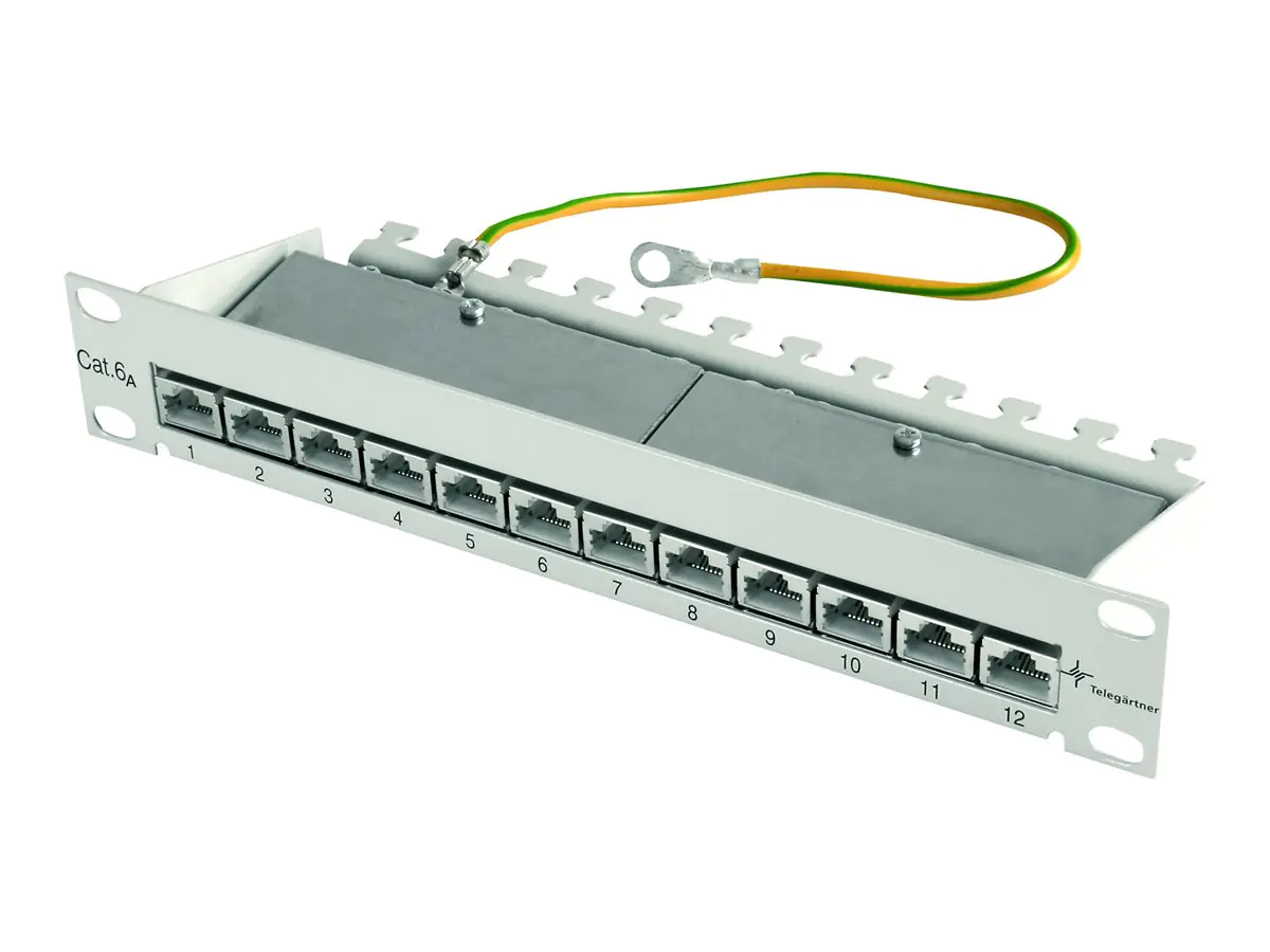 Telegärtner Karl Gärtner Telegärtner Mini Panel - Patch Panel - CAT 6a - RAL 7035, Hellgrau - 1U - 25.4 cm (10") J02022A0057