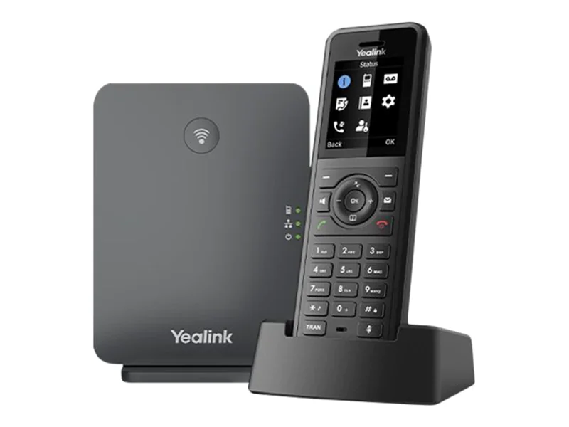 Yealink W77P - Schnurloses VoIP-Telefon mit Rufnummernanzeige - 1900 MHz - DECT - dreiweg Anruffunktion - SIP, SIP v2, RTCP-XR, VQ-RTCPXR - 10 Leitungen - Schwarz, Classic Gray