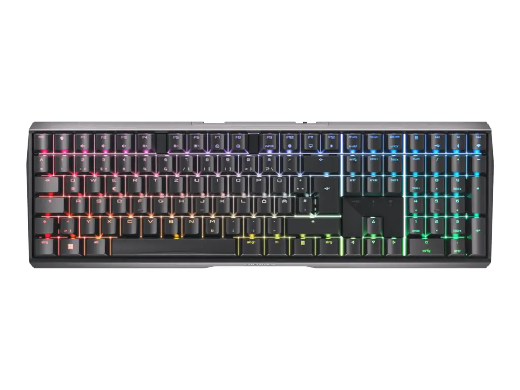CHERRY MX 3.0S - Tastatur - Hintergrundbeleuchtung - kabellos - 2.4 GHz, Bluetooth 5.2 - QWERTZ - Deutsch - Tastenschalter: CHERRY MX Brown - Schwarz