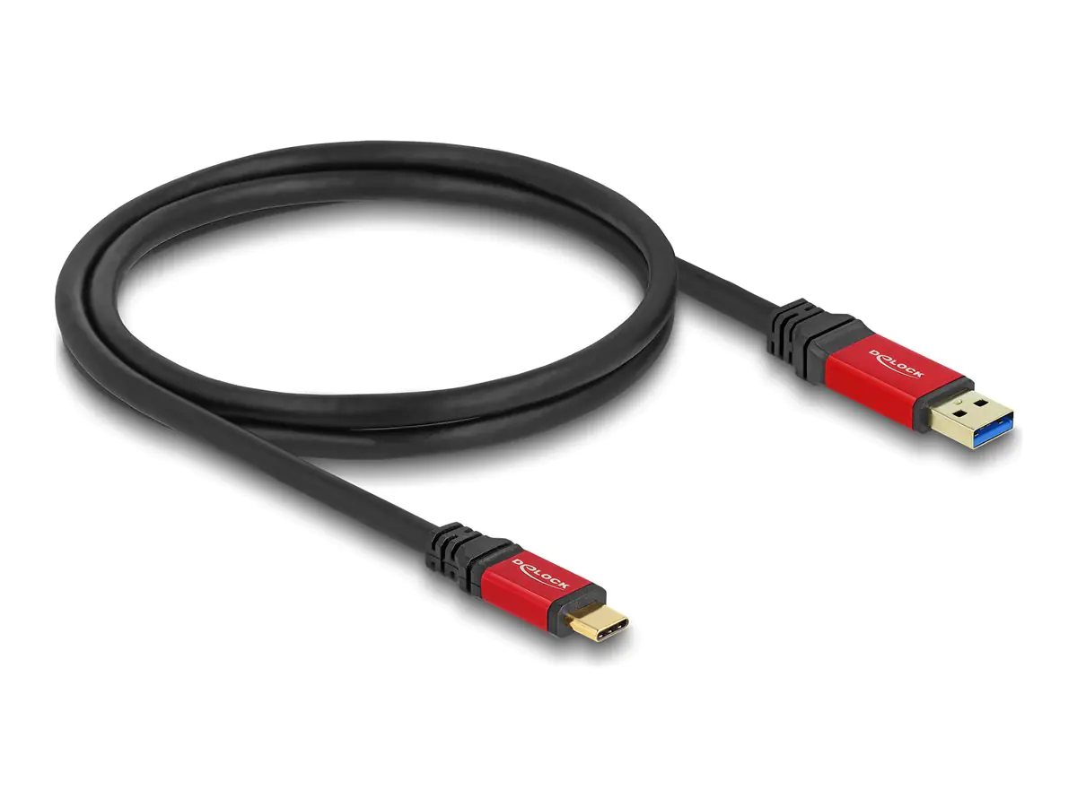 Delock USB 10 Gbps Kabel Typ-A Stecker zu Type-C 1 m rot