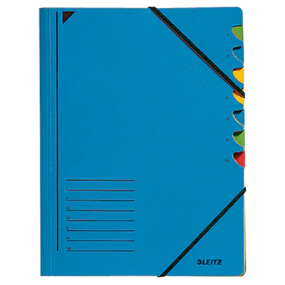 Leitz Ordnungsmappe 39070035 DIN A4 7Fächer farbig Karton blau