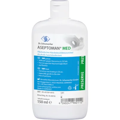 ASEPTOMAN® Handdesinfektion MED flüssig nicht alkoholfrei antibakteriell bakterizid, levurozid, tuberkulozid, virusinaktivierend 8,1 Spenderflasche Kunststoff 0,15l