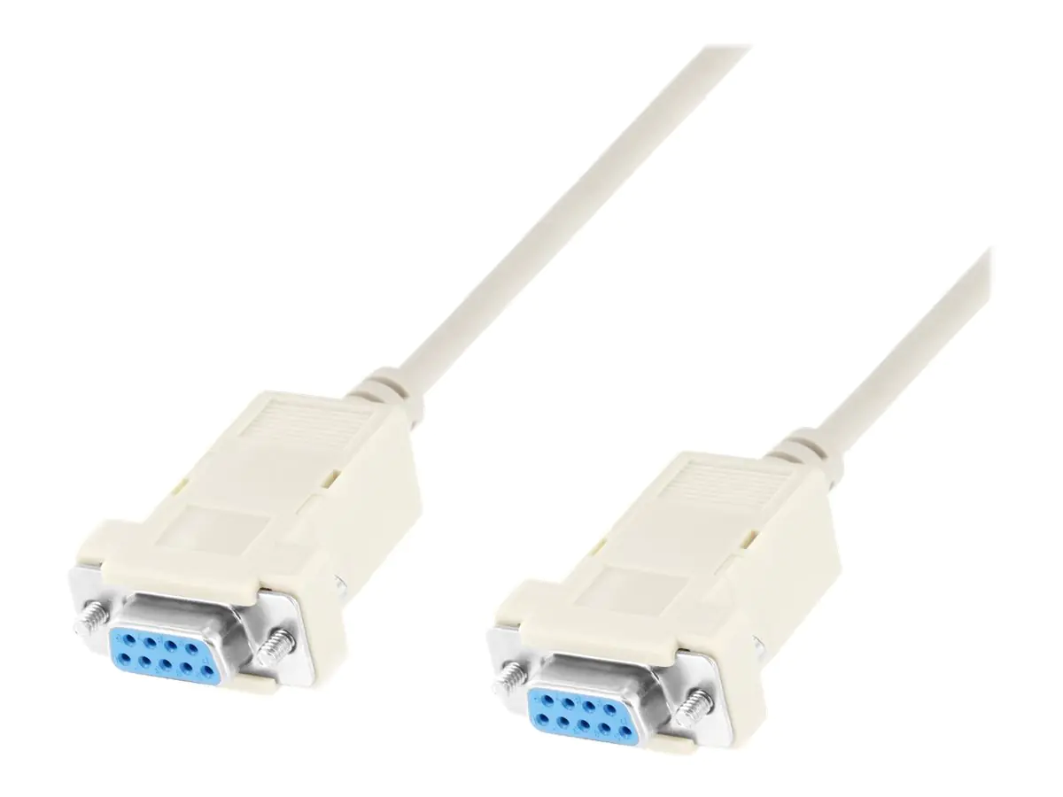 EVE - Nullmodemkabel - DB-9 (M) zu DB-9 (M) - 2 m - Daumenschrauben - beige