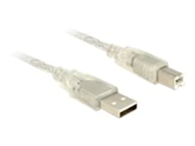 DeLOCK - USB-Kabel - USB Typ B (M) bis USB (M) - USB 2.0 - 5 m - durchsichtig