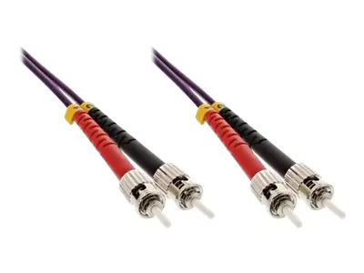 InLine - Patch-Kabel - ST multi-mode (M) bis ST multi-mode (M) - 7.5 m - Glasfaser - Duplex - 50/125 Mikrometer - OM4 - halogenfrei - lila