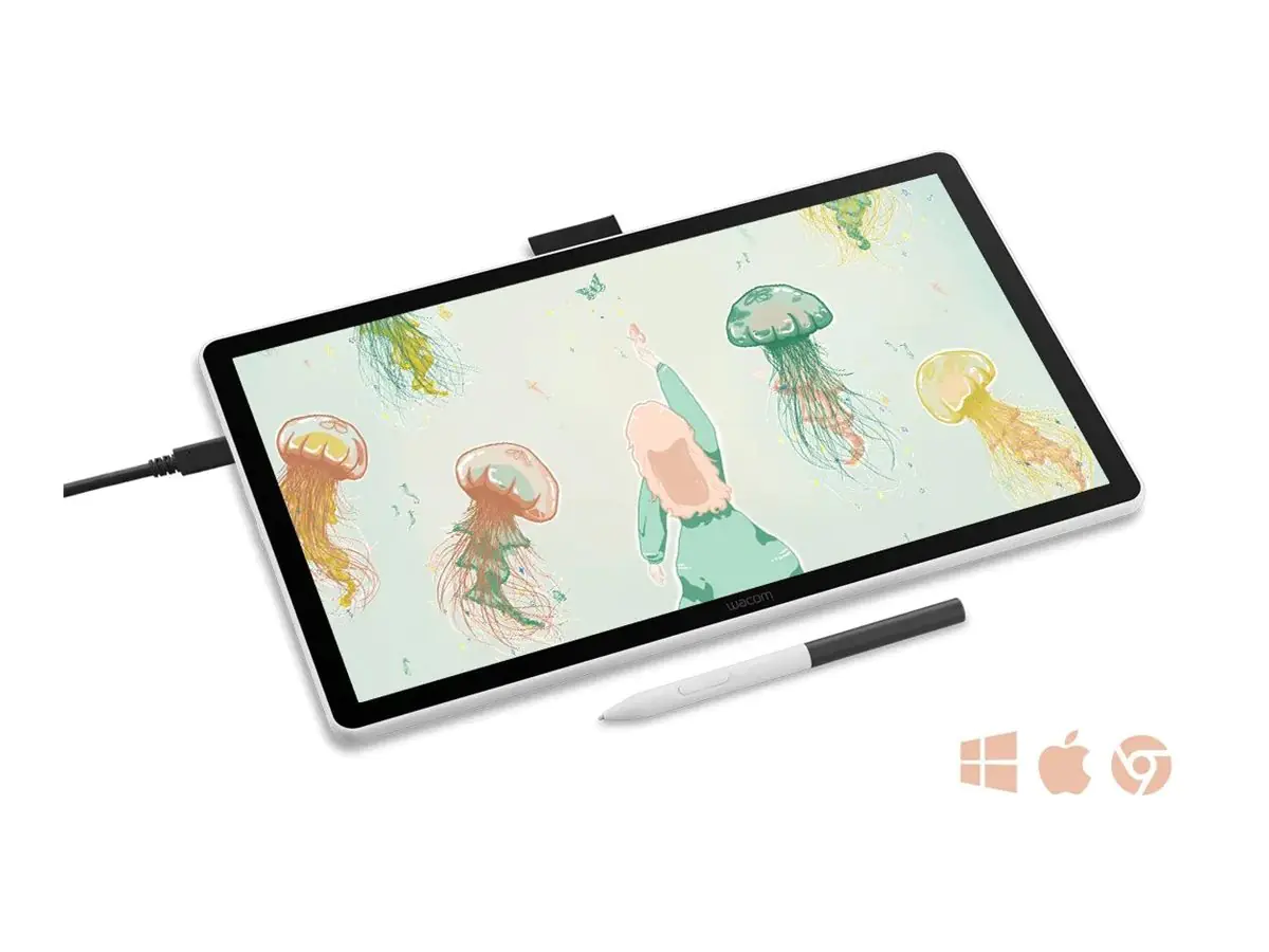 Wacom One 14 - Digitalisierer mit LCD Anzeige - 30.9 x 17.4 cm - elektromagnetisch - kabelgebunden - USB-C