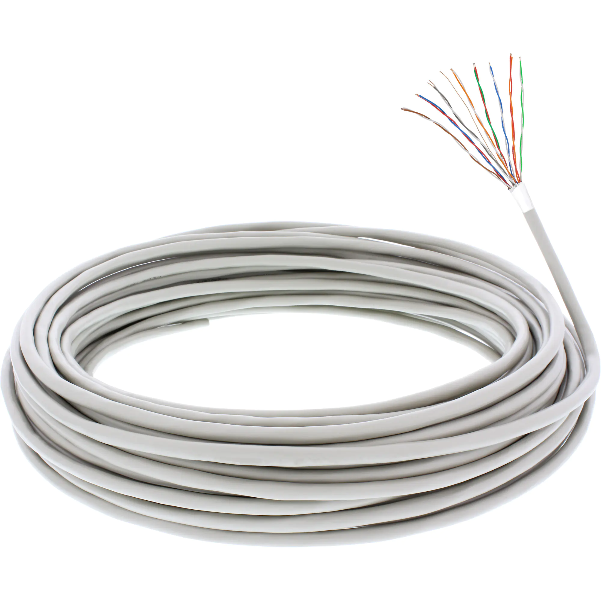 InLine - Telefonkabel in Meterware - 25 m - abgeschirmt - robust - beige