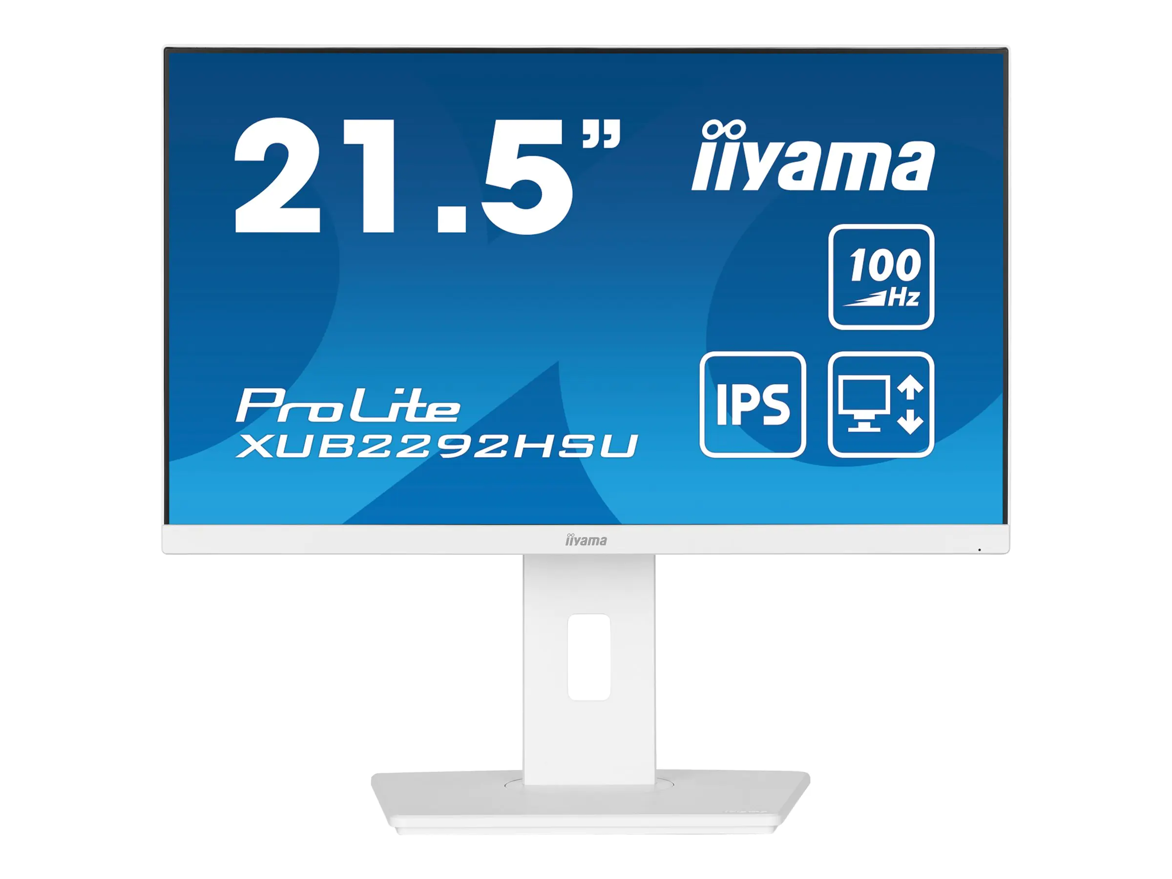 iiyama ProLite XUB2292HSU-W6 - LED-Monitor - 55.9 cm (22") (21.5" sichtbar) - 1920 x 1080 Full HD (1080p) @ 100 Hz - IPS - 250 cd/m² - 1000:1 - 0.4 ms - HDMI, DisplayPort - Lautsprecher - weiß, Matte