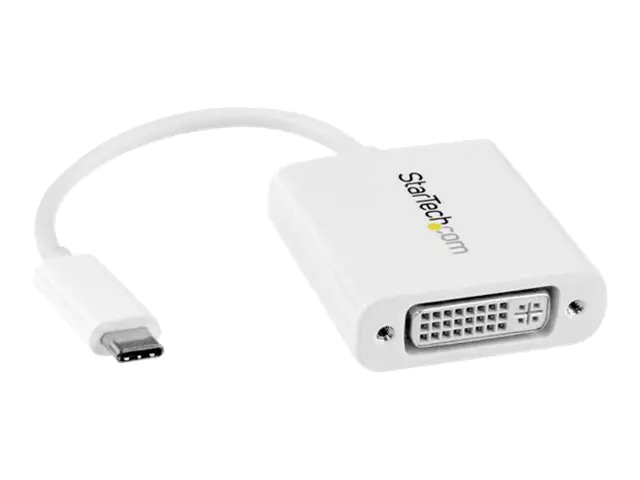 StarTech USB-C auf DVI Adapter - USB Type-C DVI Konverter für MacBook, Chromebook, Dell XPS oder andere USB-C Geräte - Weiß - Externer Videoadapter - USB-C - DVI - weiß