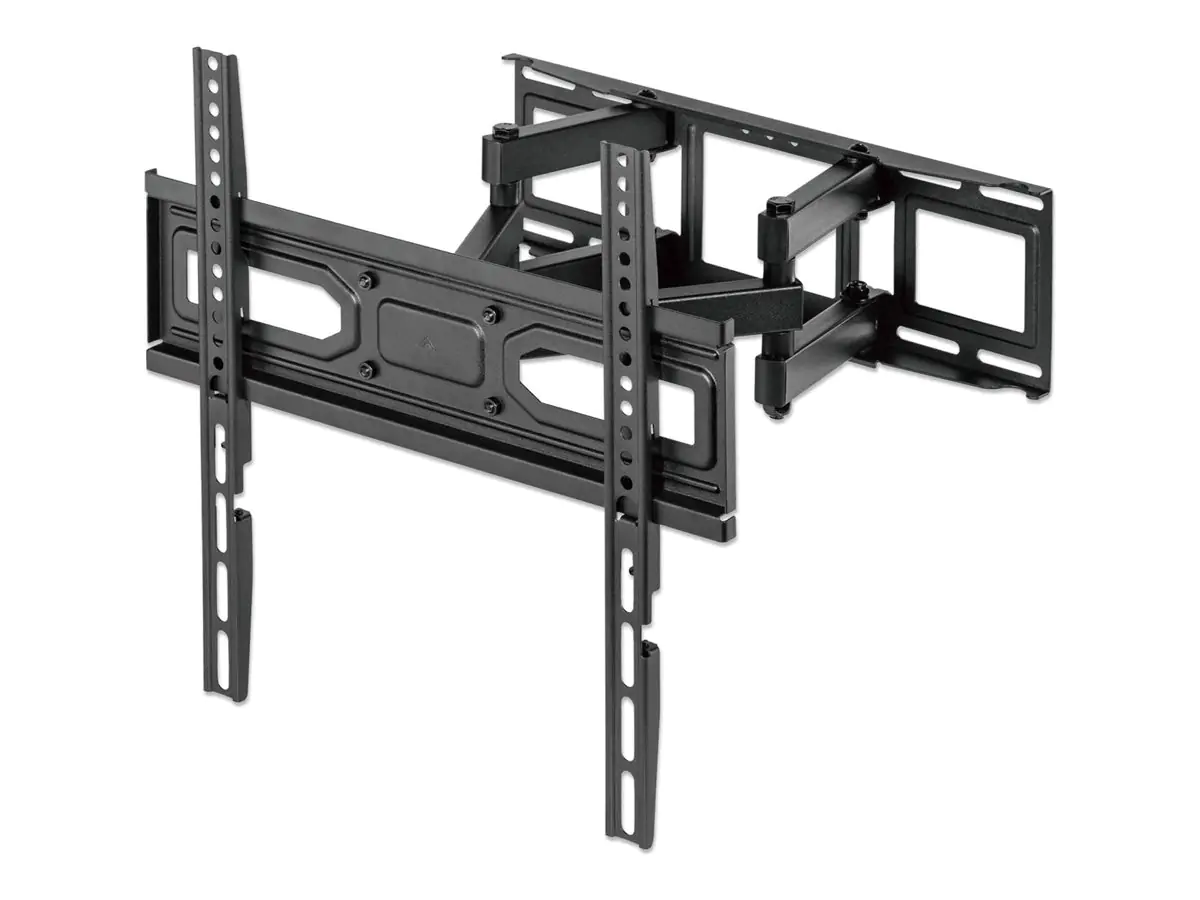 Manhattan TV & Monitor Mount, Wall, Full Motion, 1 screen, Screen Sizes: 32-55", Black, VESA 100x100 to 400x400mm, Max 40kg, LFD, Tilt & Swivel with 3 Pivots, Lifetime Warranty - Befestigungskit (Wandmontage) - Voll beweglich - für Flachbildschirm - stabi