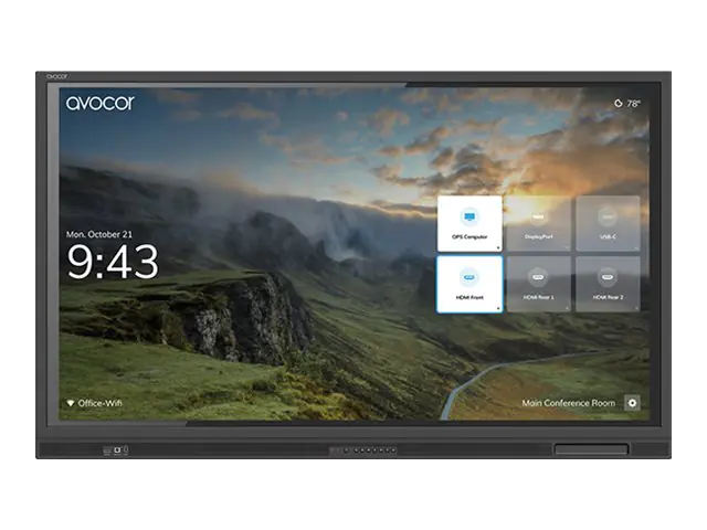 Avocor AVE-7540 - 190 cm (75") Diagonalklasse E-Series LCD-Display mit LED-Hintergrundbeleuchtung - interaktiv - mit Touchscreen (Multi-Touch) - 4K UHD (2160p) 3840 x 2160 - direkt beleuchtete LED - mit Logitech Rally Bar (weiß)