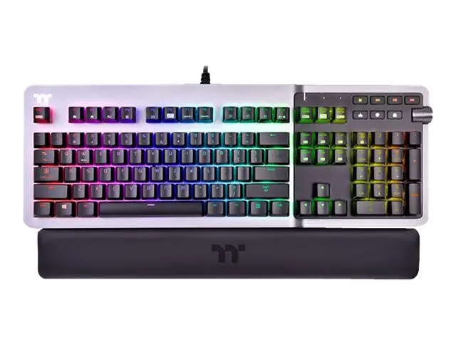 Thermaltake ARGENT K5 - Tastatur - Hintergrundbeleuchtung - USB - Deutsch - Tastenschalter: CHERRY MX RGB Blue - Titan