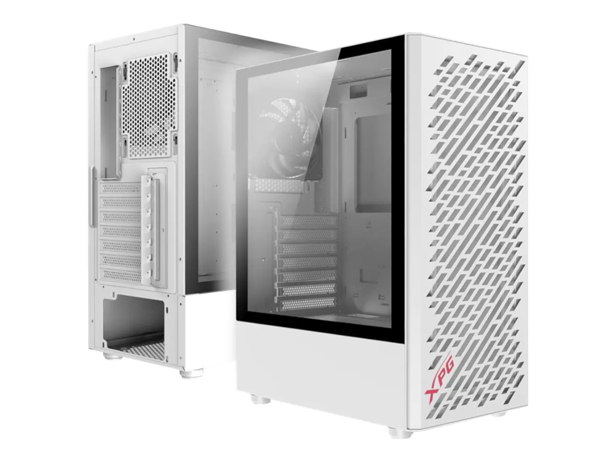XPG VALOR AIR - Mid tower - ATX - Seitenteil mit Fenster (gehärtetes Glas) - keine Spannungsversorgung - weiß - USB/Audio/Mic