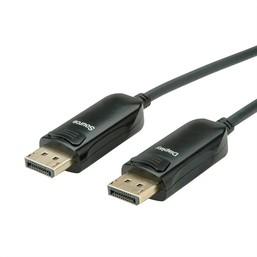 Roline - DisplayPort-Kabel - DisplayPort (M) zu DisplayPort (M) - DisplayPort 1.4 - 20 m - Active Optical Cable (AOC), unterstützt 8K 60 Hz (7680 x 4320) - Schwarz