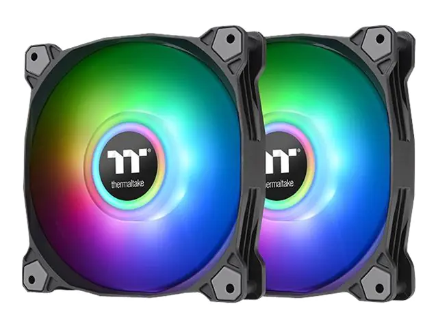 Thermaltake Pure Duo 12 ARGB Sync Radiator Fan Gehäuselüfter - Packung mit 2 - CL-F115-PL12SW-A