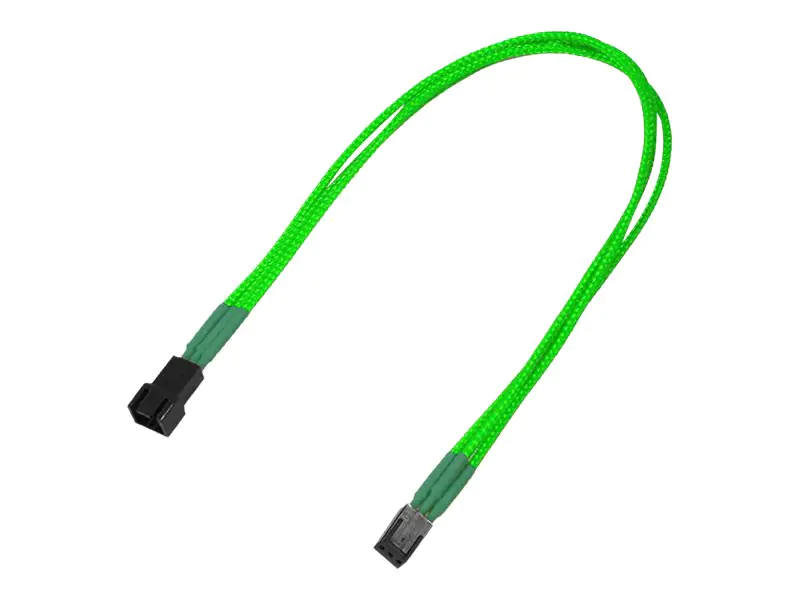Nanoxia - Verlängerungskabel für Lüfterspannungsversorgung - 3 PIN Internal Power (W) zu 3 PIN Internal Power (M) - 30 cm - Neongrün