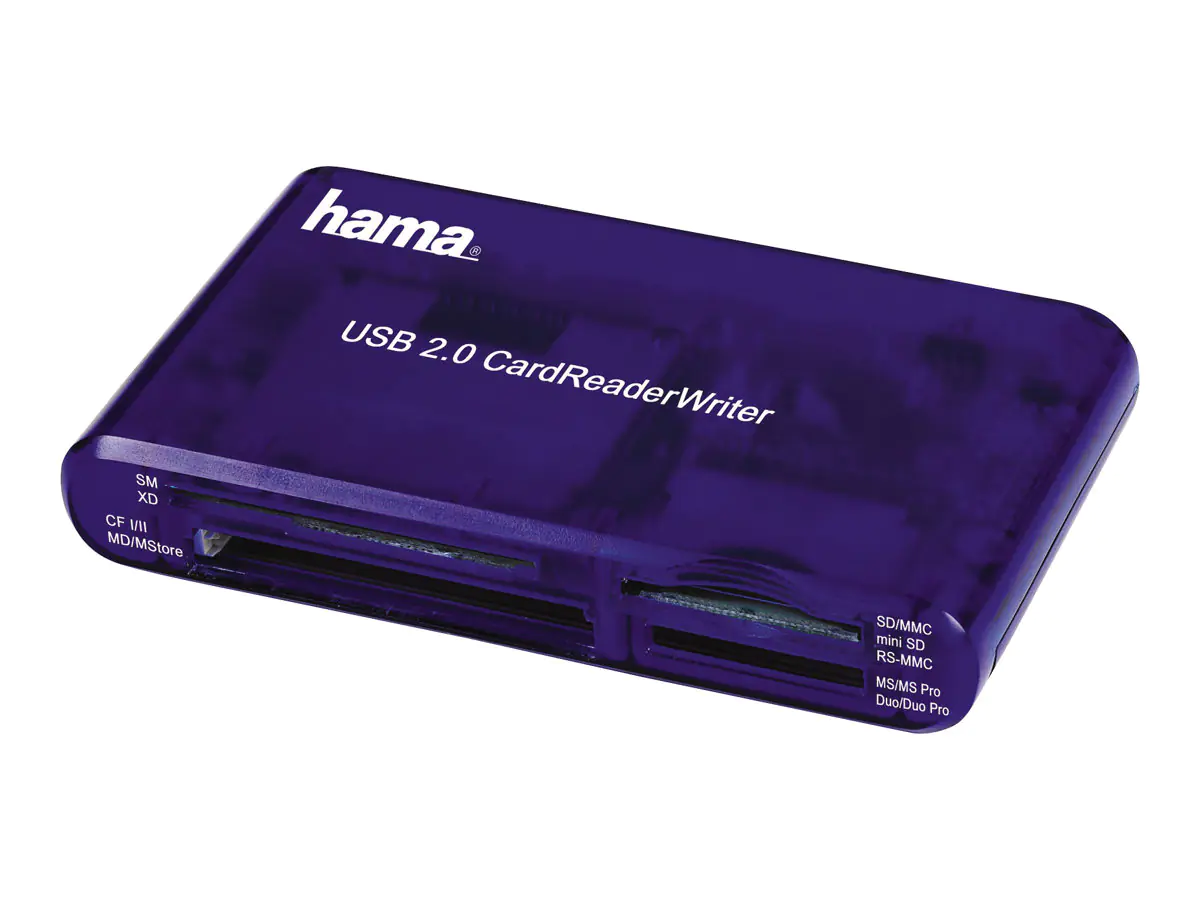 Hama USB 2.0 30 in 1 CardReaderWriter - Kartenleser - 35-in-1 (CF I, CF II, MS, MS PRO, Microdrive, MMC, SD, SM, MS Duo, xD, MS PRO Duo, RS-MMC) 00055348