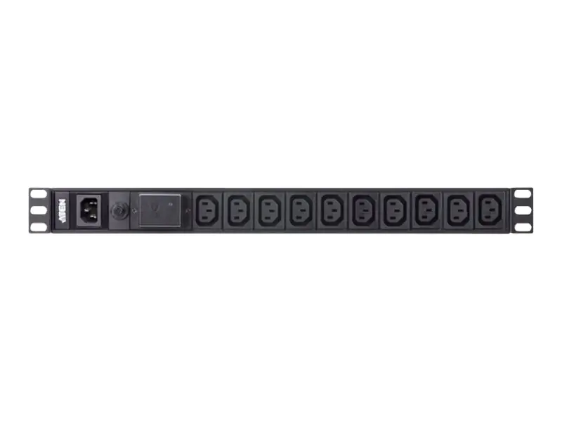 ATEN Basic PDU PE0110SG-AT-G - Stromverteilungseinheit (Rack - einbaufähig) - Wechselstrom 100-240 V - 2400 VA - Eingabe, Eingang IEC 60320 C14 - Ausgangsanschlüsse: 10 (10 x IEC 60320 C13) - 1U - 3.05 m Schnur