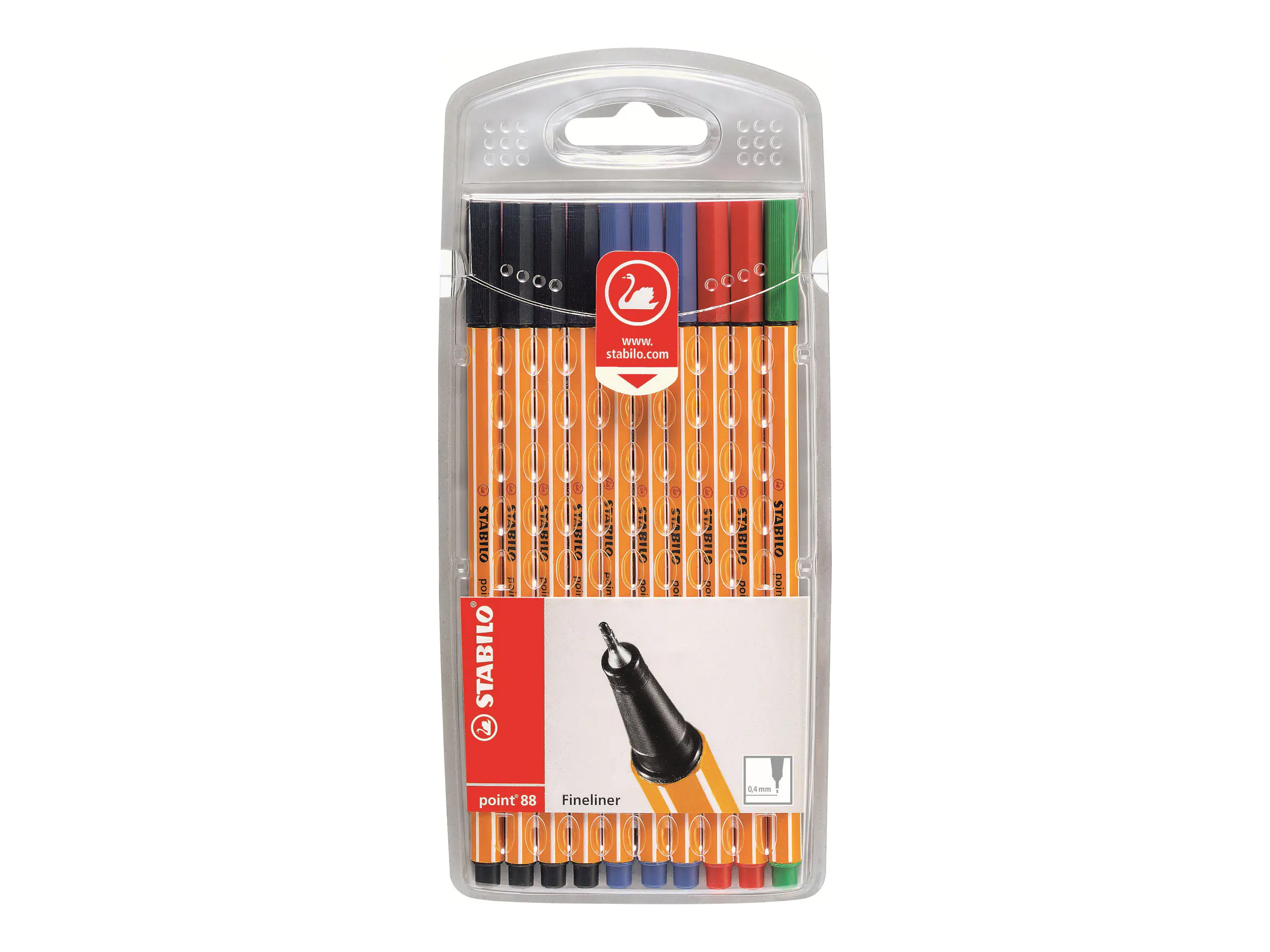 STABILO point 88 - Fineliner - verschiedene Farben - 0.4 mm - extrafein (Packung mit 10) 87-1468