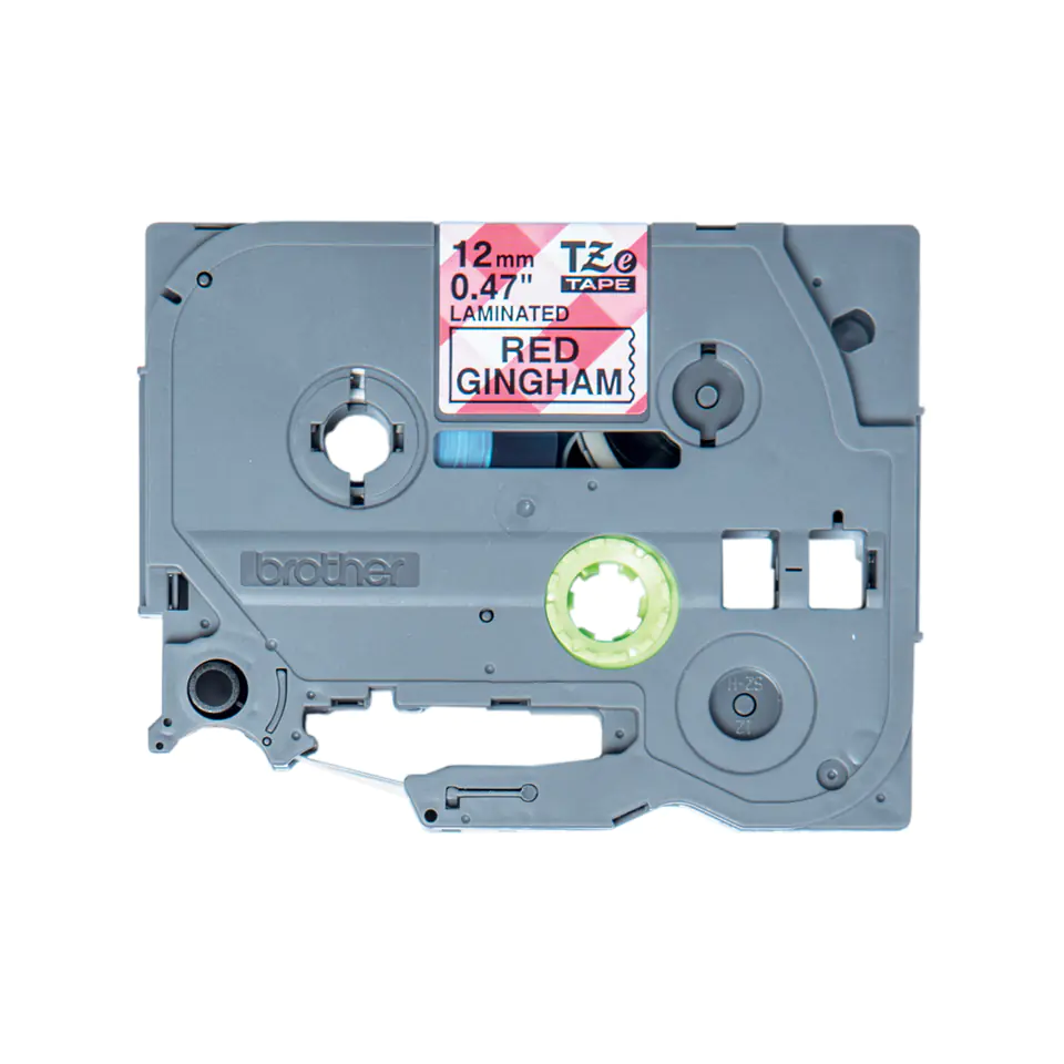 Brother TZe-MPRG31 - Schwarz auf rotem Gingham - Rolle (1,2 cm x 4 m) 1 Rolle(n) laminiertes Band - für Brother PT-H110; P-Touch PT-H105, H110; P-Touch Cube PT-P300; P-Touch Embellish PT-D215