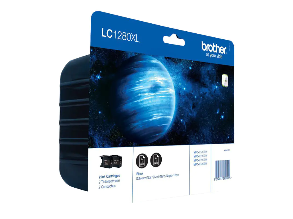 Brother LC1280XL Twin-Pack - 2er-Pack - Schwarz - Original - Blister mit akustischem/elektromagnetischem Alarm - Tintenpatrone - für Brother MFC-J5910DW, MFC-J6510DW, MFC-J6710DW, MFC-J6910DW