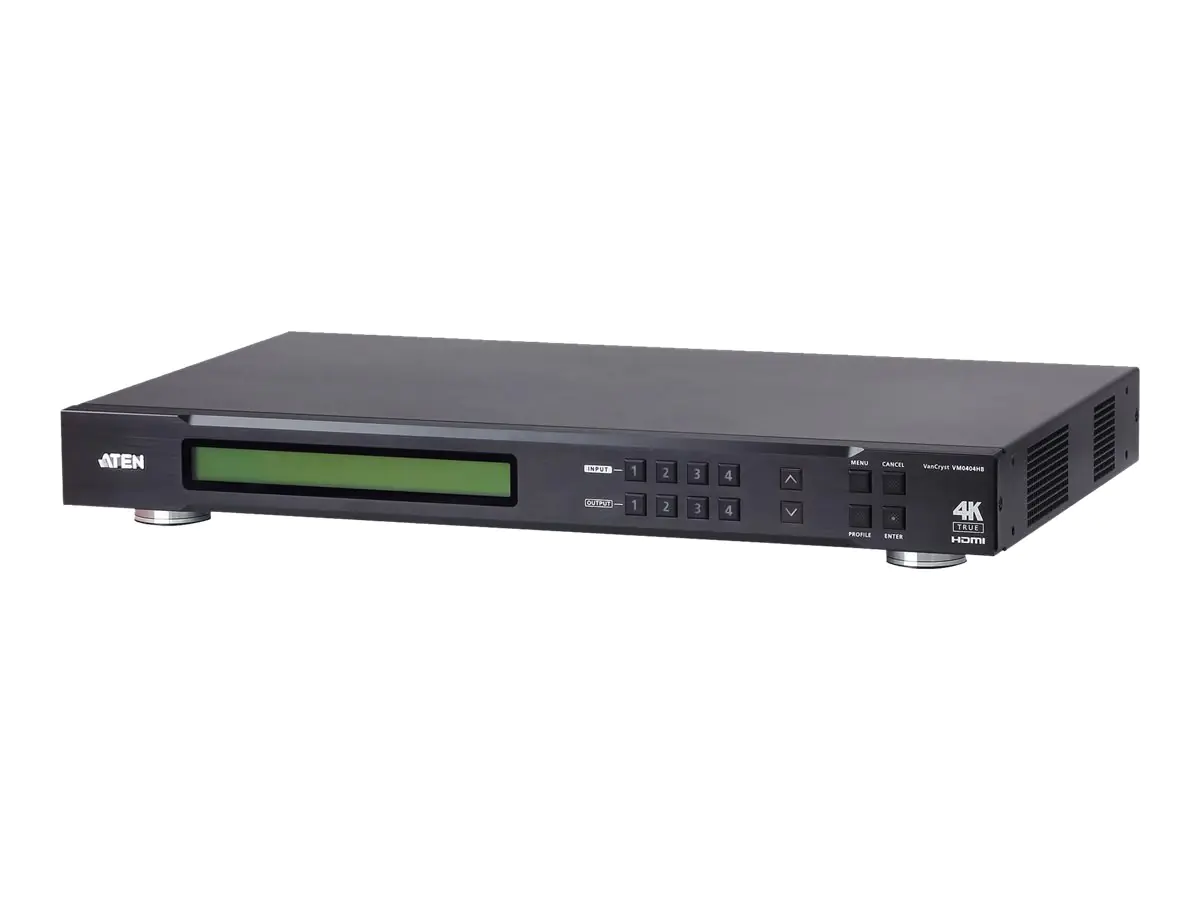 ATEN VanCryst VM0404HB 4 x 4 True 4K HDMI Matrix Switch - Video/Audio-Schalter - Desktop, an Rack montierbar
