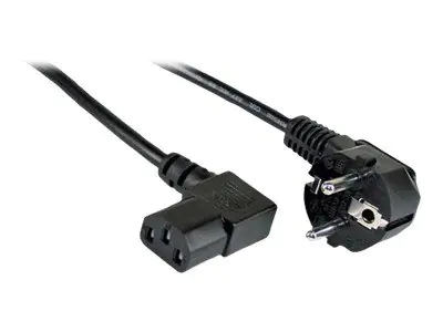 InLine - Stromkabel - power IEC 60320 C13 zu power CEE 7/7 (M) - 50 cm - 90°-Stecker, rechtwinkliger Anschluss - Schwarz