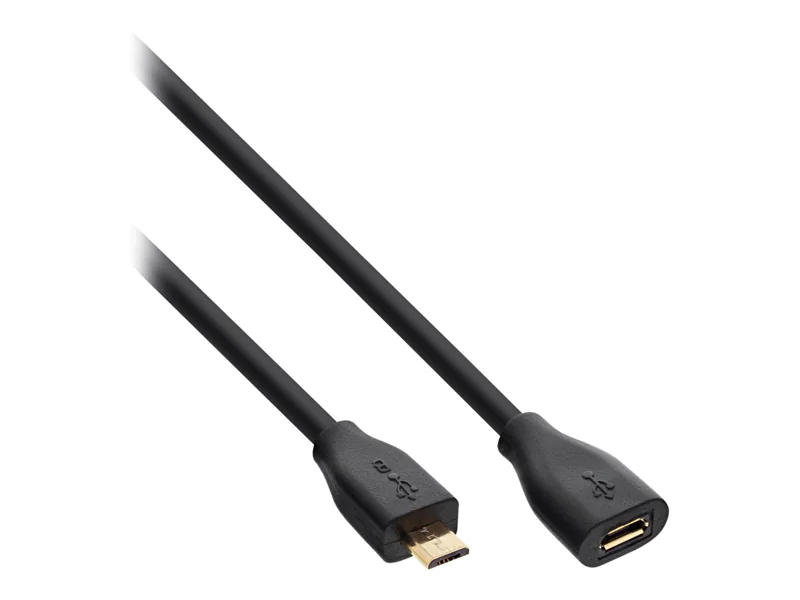 InLine - USB-Verlängerungskabel - Micro-USB Typ B (M) bis Micro-USB Typ B (W) - USB 2.0 - 5 m - Schwarz