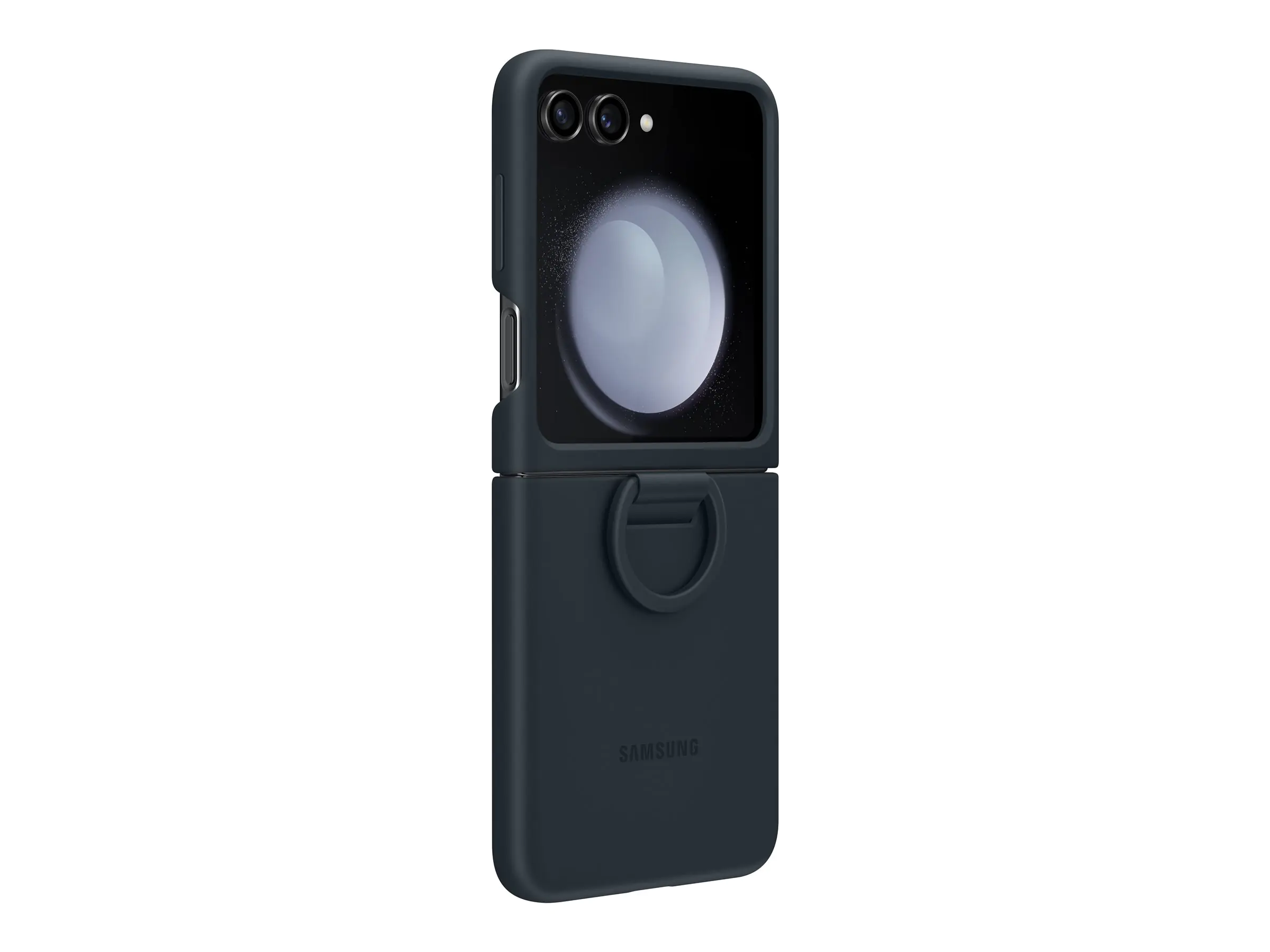 Samsung EF-PF731 - Hintere Abdeckung für Mobiltelefon - mit Ring - Silikon - Indigo - für Galaxy Z Flip5