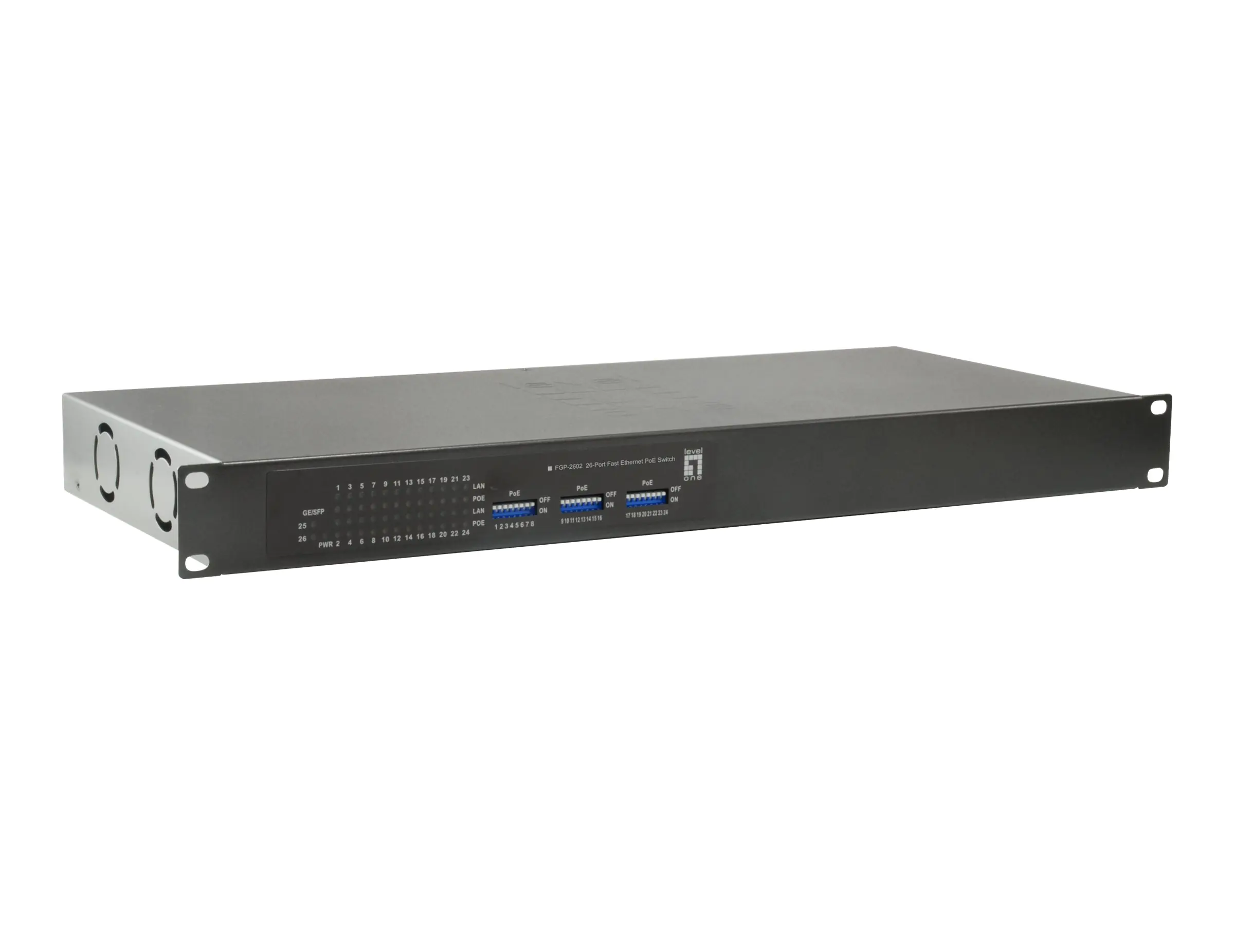 LevelOne FGP-2602W380 - Switch - 24 x 10/100 (PoE+) + 2 x Gigabit SFP - an Rack montierbar - PoE+