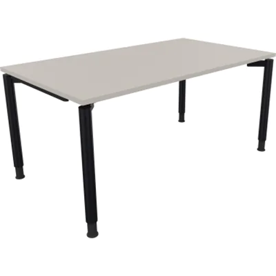 Schreibtisch Vierfuß Rundrohr B1600xT900xH680-820 an/Lichtgrau