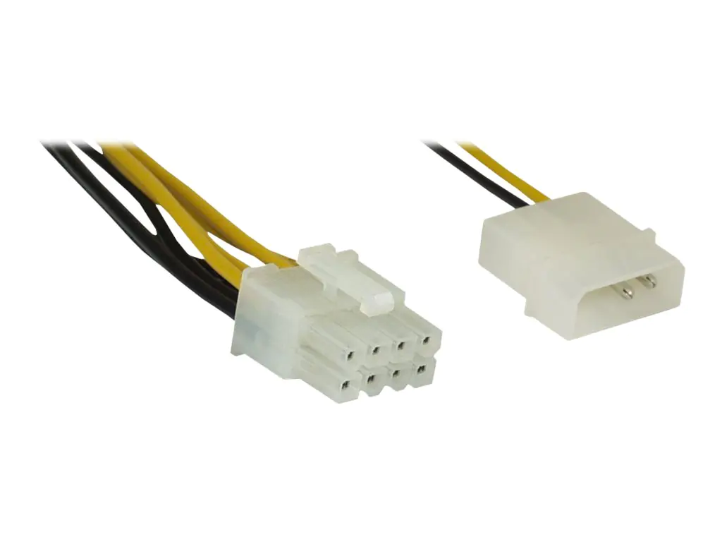 InLine - Netzteil - 8-poliges EPS12V (W) zu interne Stromversorgung, 4-polig (M) - 28 cm