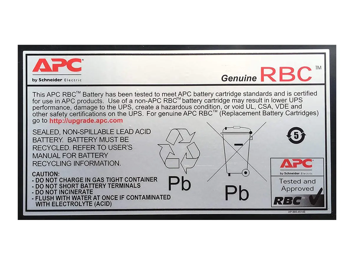 APC Replacement Battery Cartridge #110 - USV-Akku - 1 x Batterie - Bleisäure - Schwarz - für P/N: BE650G2-CP, BE650G2-FR, BE650G2-GR, BE650G2-IT, BE650G2-SP, BE650G2-UK, BR650MI