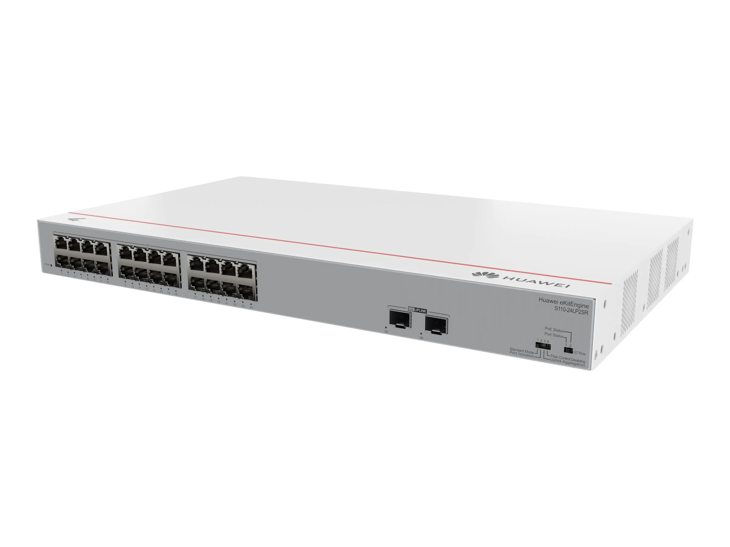 Huawei eKitEngine S110-24LP2SR - Switch - 24 x 10/100/1000 (PoE+) + 2 x Gigabit SFP - Desktop, an Rack montierbar, wandmontierbar - PoE+ (124 W)