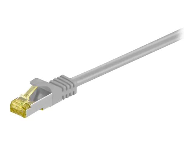 goobay - Patch-Kabel - RJ-45 (M) zu RJ-45 (M) - 10 m - SFTP, PiMF - CAT 7 - halogenfrei, geformt - Grau